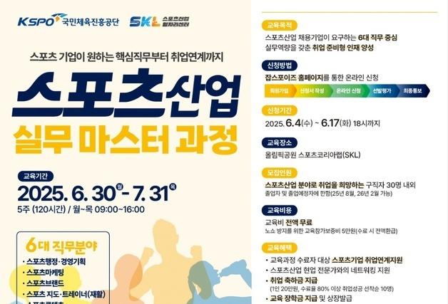 체육진흥공단, '스포츠산업 실무 마스터 과정' 1기 교육생 모집